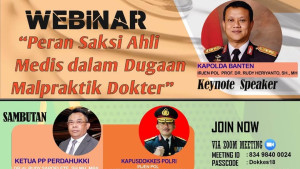 FH Berkolaborasi Webinar dengan PP PERDAHUKKI dan Pusdokkes Polri
